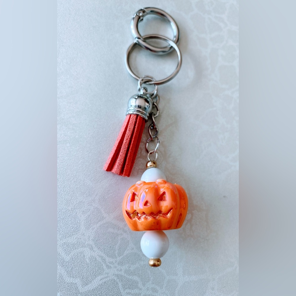Hand Crafted Orange Halloween Pumpkin Key Holder
